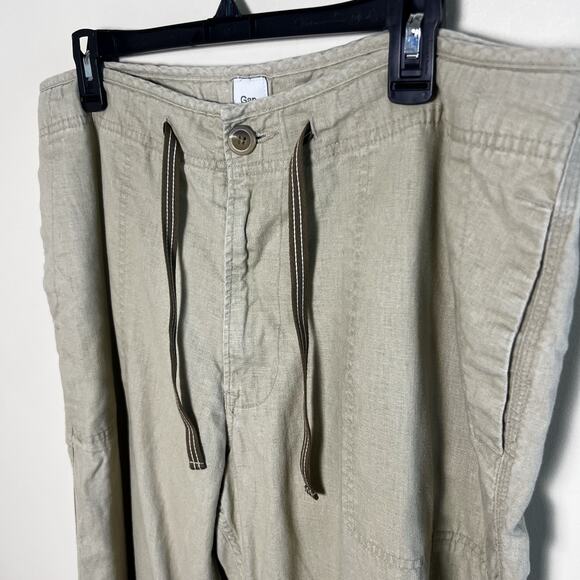 Gap Tan Linen Cotton Pants Mens Size Large Drawstring‎ Beach Resort Lightweight - Picture 2 of 10